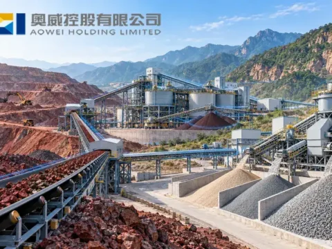 奥威控股 Aowei Holding Limited 铁矿石开采、选矿与砂石骨料业务示意图