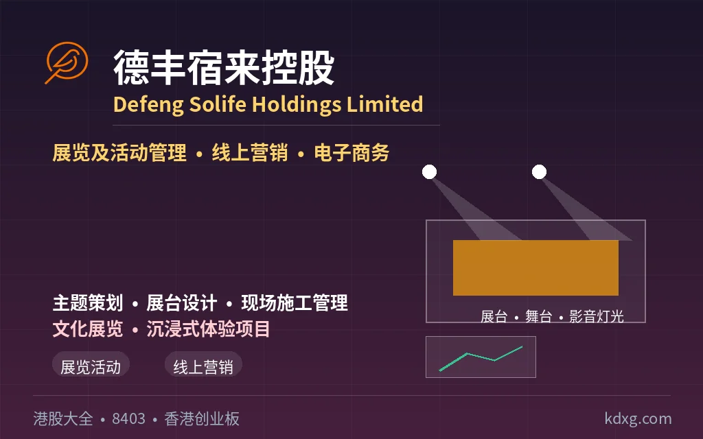 Defeng-Solife-Holdings-Limited - 口袋香港 - 港股百科及港股开户投资指南 综合展览及活动管理服务商:德丰宿来控股 Defeng Solife Holdings Limited(8403)